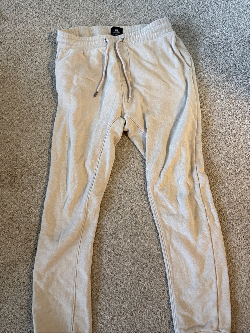 H&M Beige Drawstring Waist Joggers